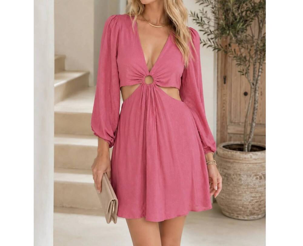 NEW LUMIERE ring accent mini dress in rose
